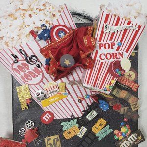 Vintage Captain America Mixed Media Wall Decor. Art,  Popcorn, Handmade, Movies